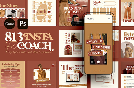 Instagram Creator For Coach CANVA PS, a Social Media Template by Eviory