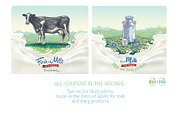 Set illustrations for milk label, a Food Illustration by Countryside life (Thumbnail 6 of 7)