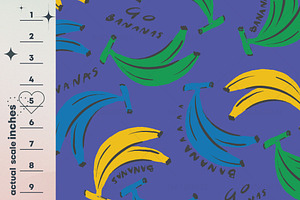 Banana Fruit Seamless Pattern Set