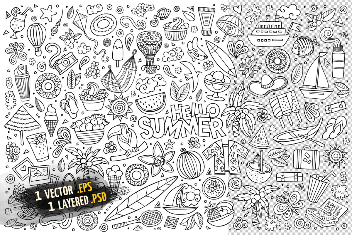 Summer Objects & Symbols Set, an Object Graphic by BALABOLKA (Photo 3 of 4)