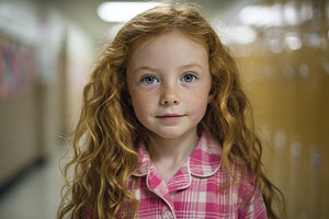 Girl in hallway at school during day, a Photo by Beautiful things