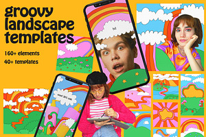1970 groovy landscape templates