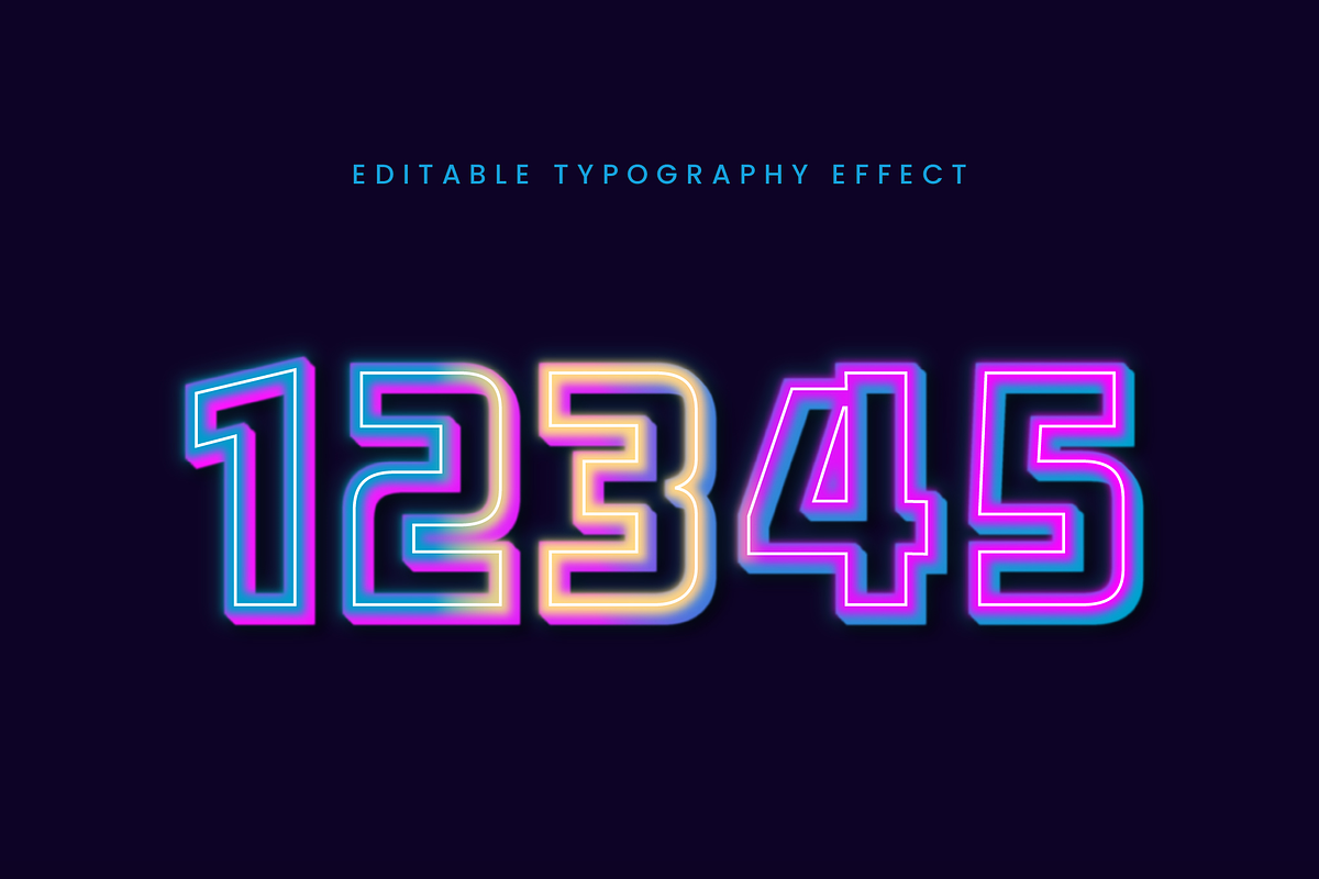 Neon Gradient Outline Text Effect preview 2