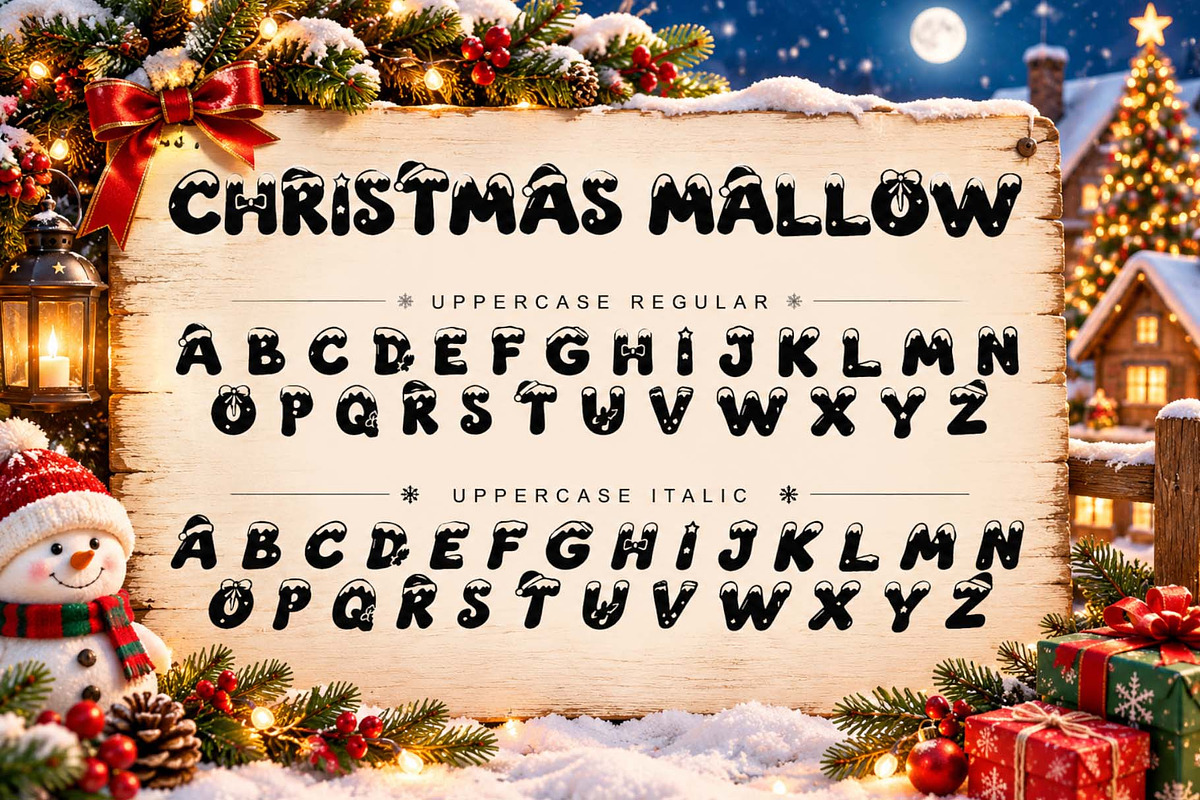 Christmas Mallow, a Blackletter Font by Yoga Letter (Photo 6 of 9)