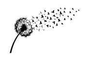 Dandelion Blow Silhouette Bundle, an Illustration by yasushie (Thumbnail 11 of 31)