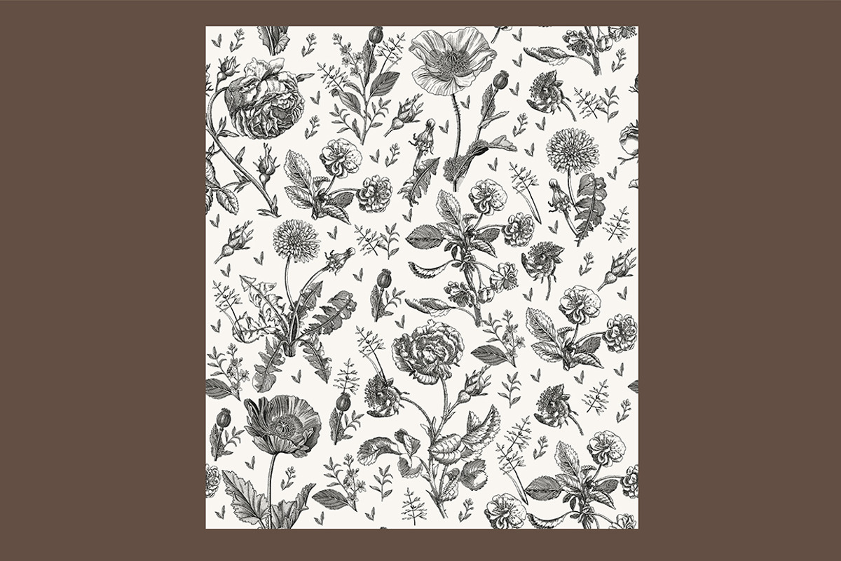 6 Seamless Flowers Roses Pattern, a Pattern Graphic by Vintage (Photo 5 of 7)