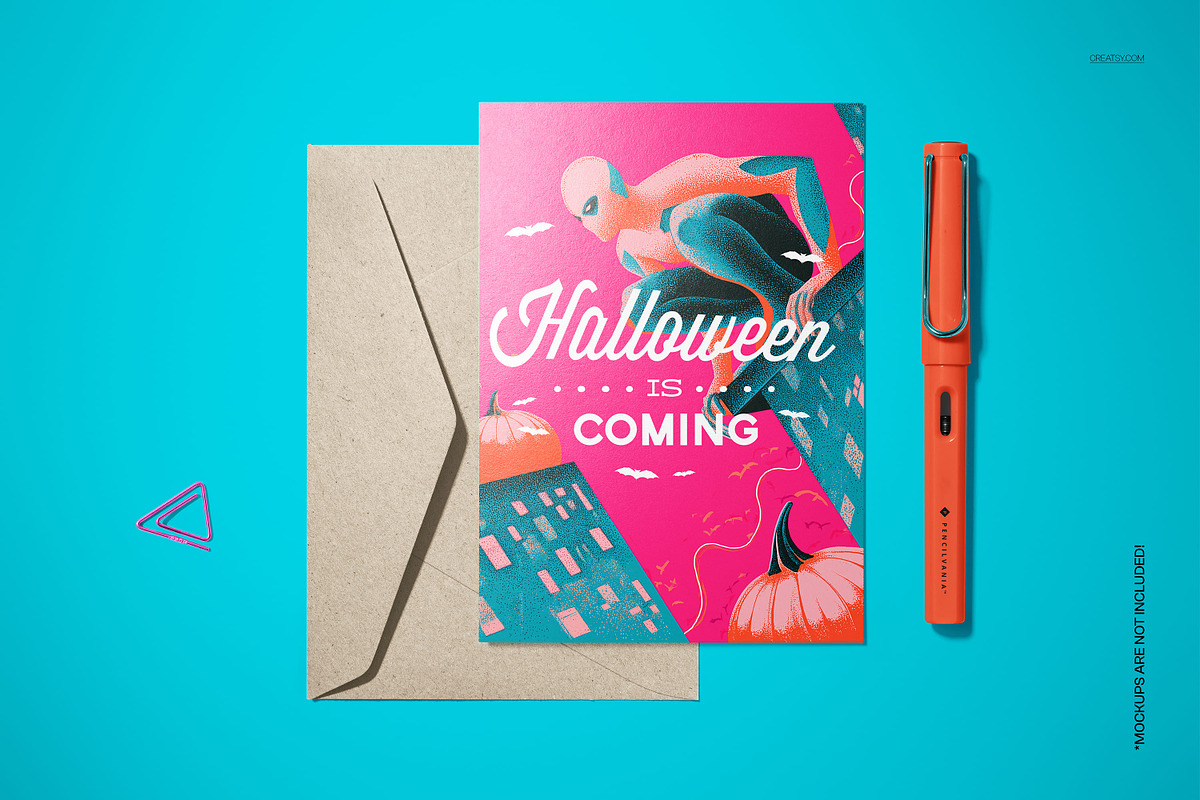 Vintage Halloween 5x7 Card Template, a Card Template by creatsy5 (Photo 4 of 5)