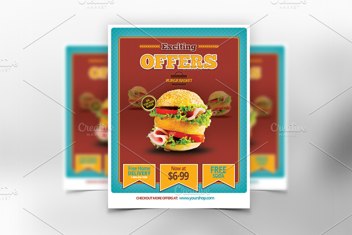 Restaurant Food Offers Flyer or Post, a Flyer Template by Aabhaas (Photo 4 of 5)
