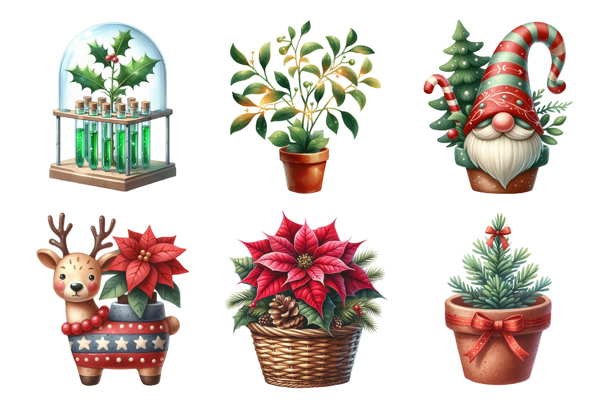 Christmas Indoor Gardening Clipart, an Illustration by Daily.Designs (Photo 3 of 5)