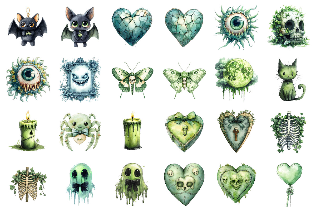 Cartoon Goth Sublimation Clipart, an Illustration by SinaCreation (Photo 2 of 7)