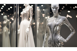 sophisticated silver metallic ai, a Person Photo by pikepicture