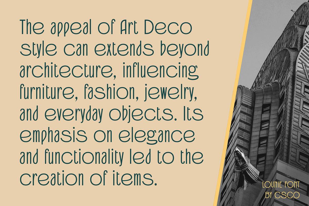 Lovnie – Art Deco Font, a Sans Serif Font by Craft Supply Co. (Photo 3 of 8)