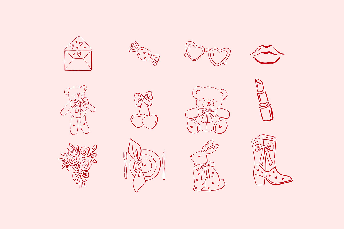 Be Mine - Valentine's Day Clipart, a Decorative Illustration by Barkova Nadya (Photo 2 of 7)