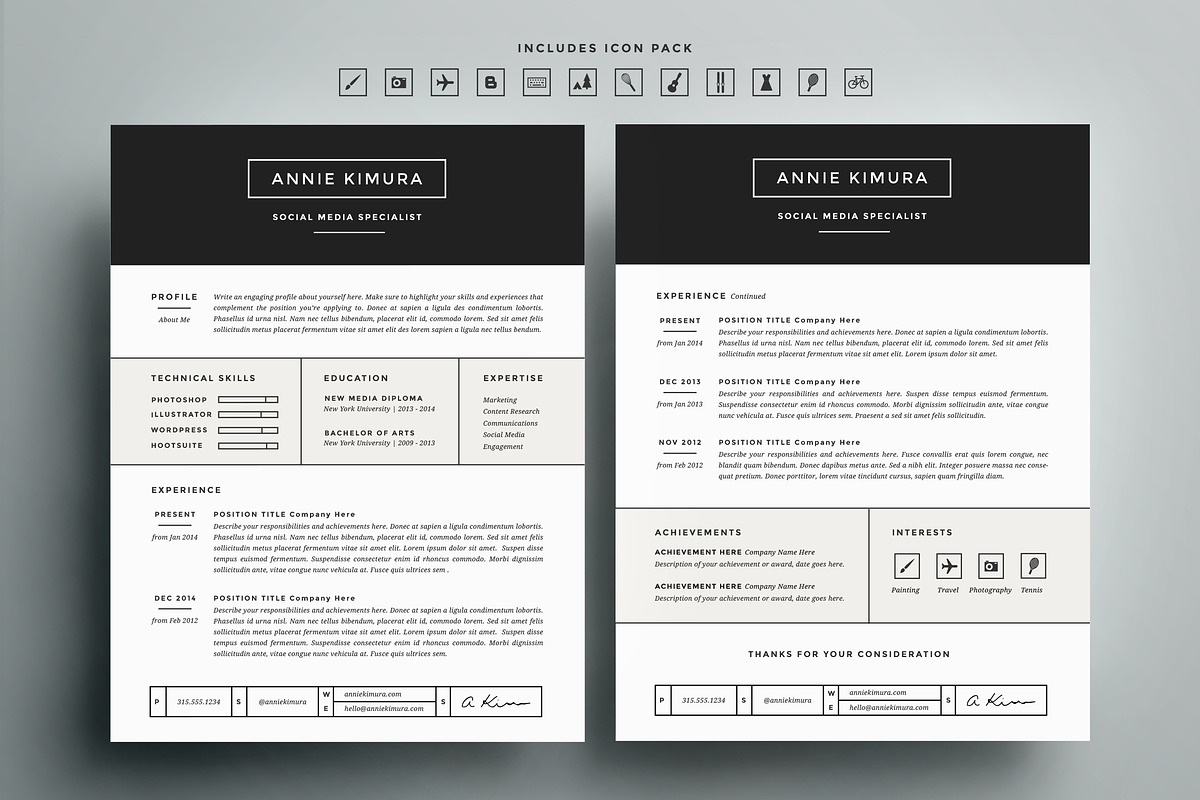 Resume Template 4 Pack | CV Template, a Resume Template by Refinery Resume Co. (Photo 2 of 3)