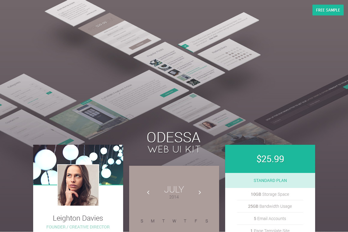 Odessa Web UI Kit, an UI Kit Template by Aqua Design (Photo 1 of 6)