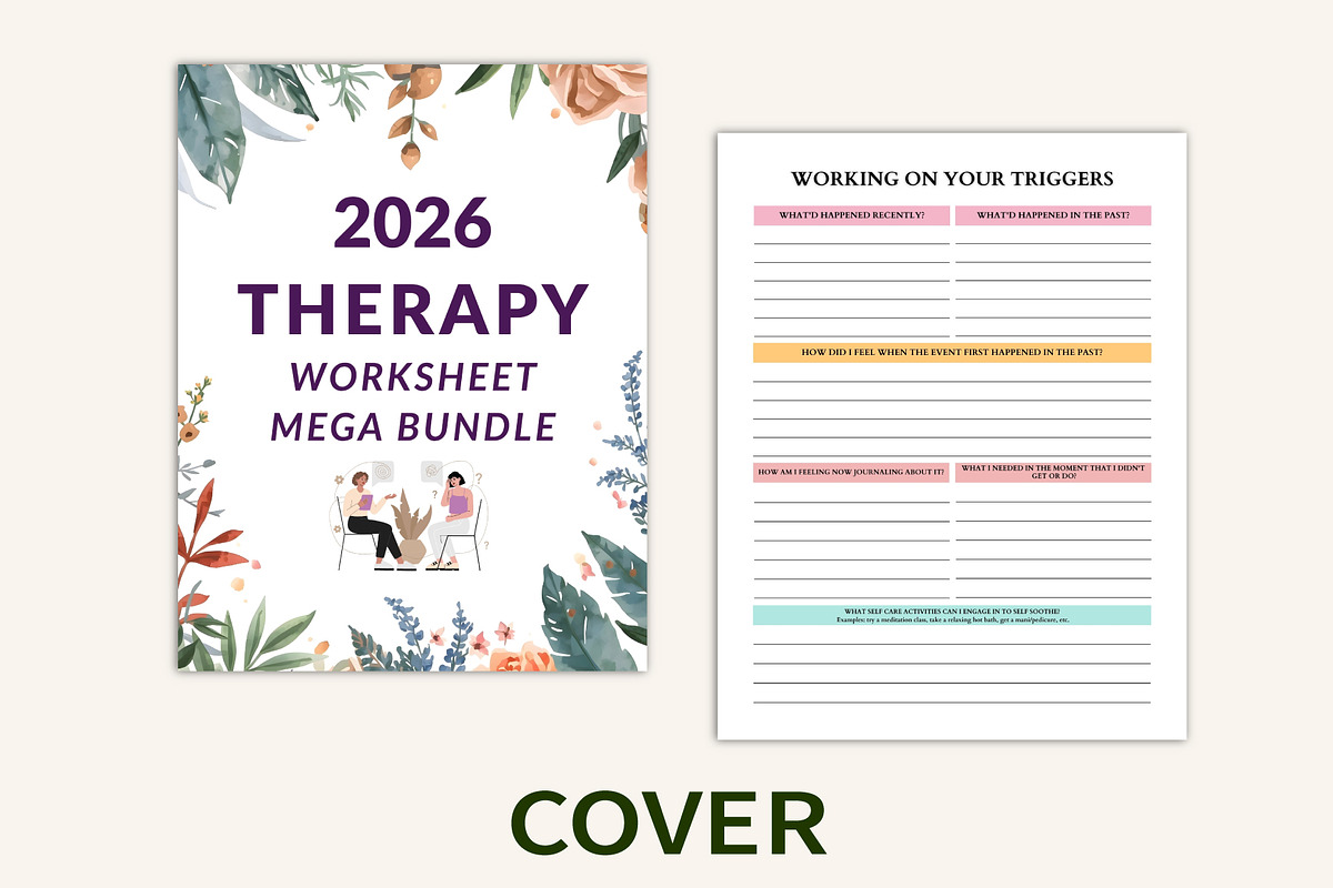 2026 Therapy Worksheet Mega Bundle preview 4