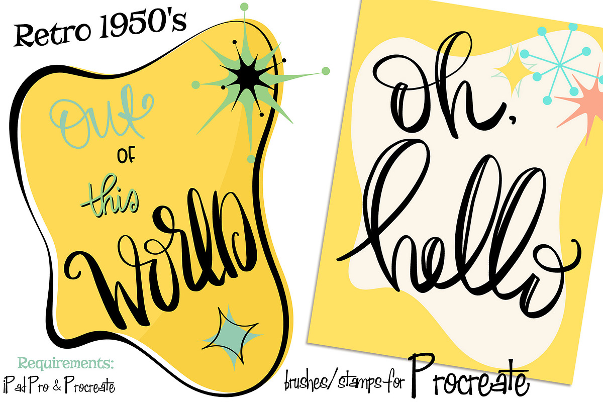 Mid-century Modern Procreate Brushes preview 5