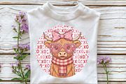 Highland Cow Valentine Coquette PNG, an Illustration by CraftArtStudio (Thumbnail 3 of 4)