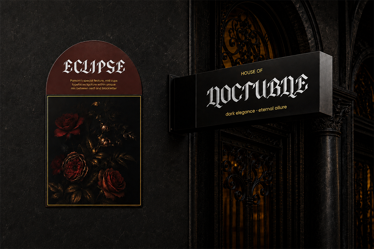 Glimore - Luxury Blackletter Font, a Blackletter Font by Font Liner (Photo 7 of 9)