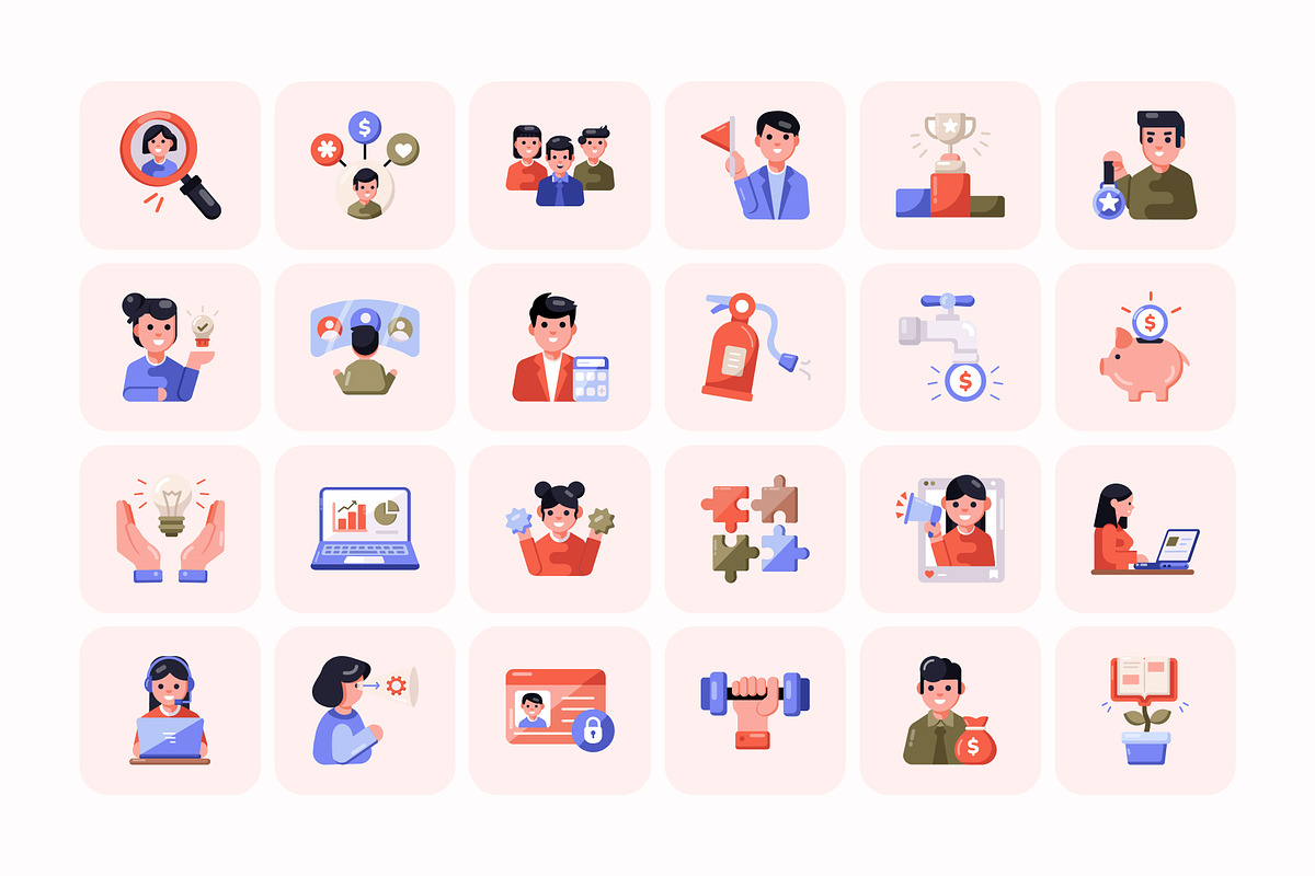 Flat Business Icons Bundle, an Emoji Icon by Creative Stall (Photo 6 of 12)