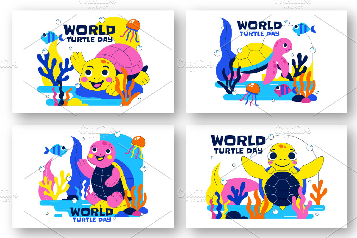 10 World Turtle Day Illustration, an Animal Illustration by denayunebgt (Photo 3 of 4)