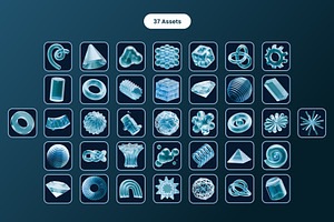 Abstract Shapes V2 3D Icons