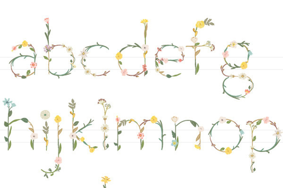 Dainty Blossom Alphabet EPS, an Illustration by sabinar (Photo 2 of 3)