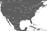 Vector World Map with main cities, an Education Illustration by asantosg (Thumbnail 4 of 7)