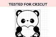 Cute Panda with Heart SVG | Kawaii V, an Illustration by TheHitShop (Thumbnail 6 of 10)