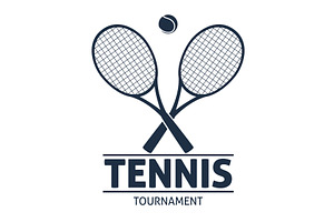 Silhouette of tennis rackets and, an Object Illustration by YummyBuum