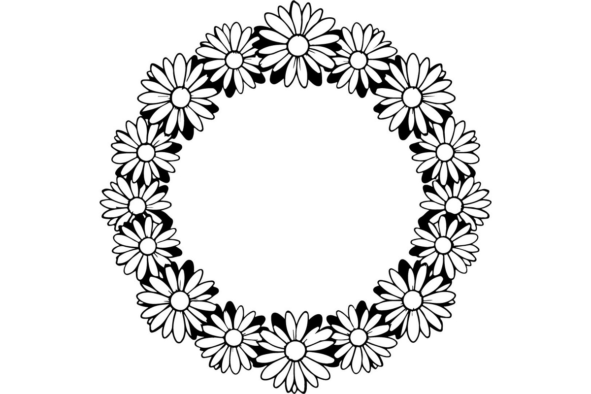 Floral Heart Circle WreathBlack Set, a Seasonal Illustration by Designer_Momina (Photo 13 of 18)