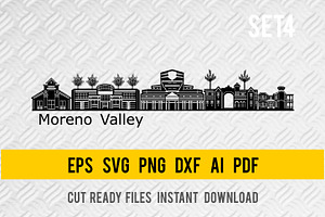 Moreno Valley City Skyline Cut SVG