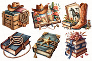 Western Cowgirl Book Clipart, an Illustration by OK Design (Thumbnail 2 of 5)
