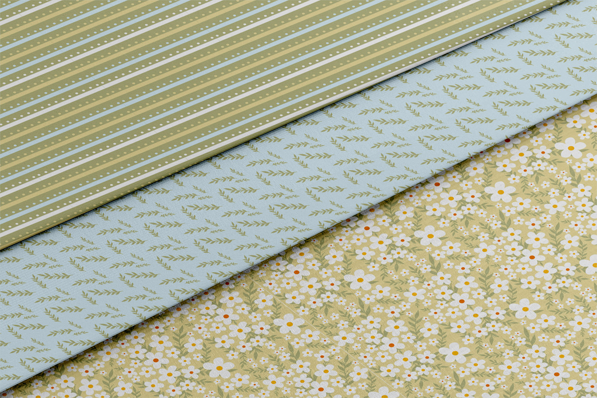 Digital Paper Pack Little Daisies, a Pattern Graphic by Akwadesign (Photo 6 of 7)