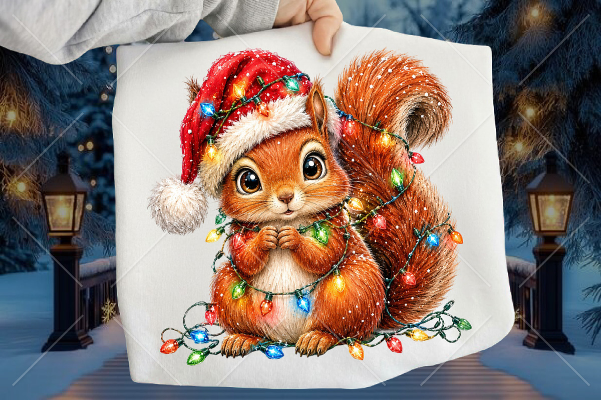 Christmas Squirrel Clipart PNG, a Seasonal Illustration by Canvas Craft (Photo 1 of 6)