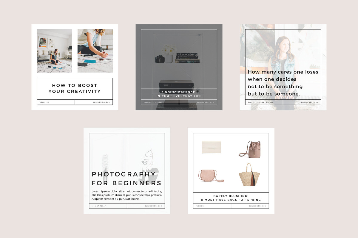 Olivia Brand Graphics, a Social Media Template by studiolmh (Photo 5 of 5)
