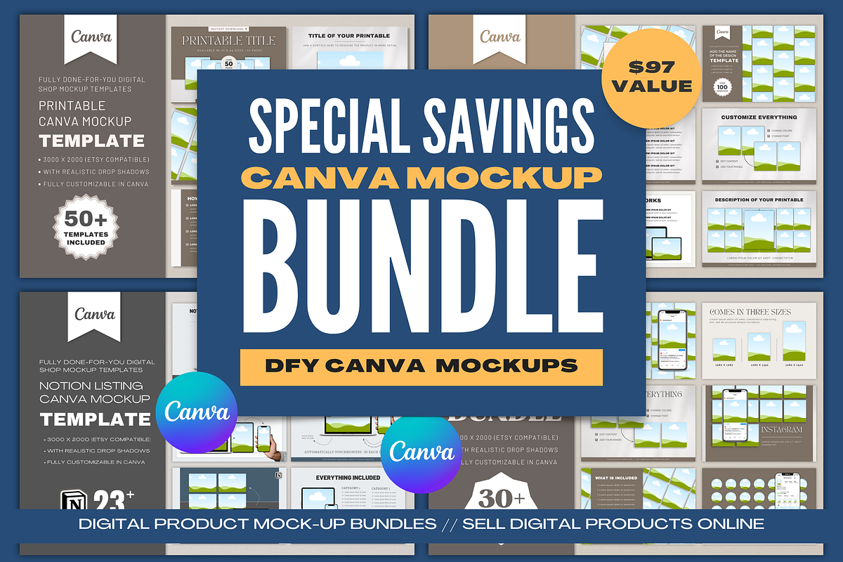 Etsy Listing Mockup | Canva Bundle, a Product Mockup by Designs by Darowan (Photo 1 of 10)