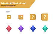 100 Video Game Elements Flat Icons, an Outline Icon by Juicy Icons (Thumbnail 3 of 6)