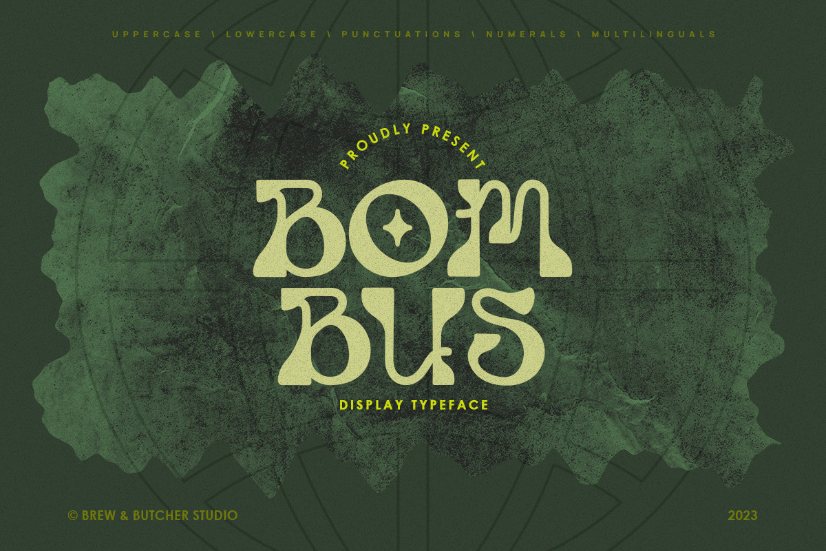 Bombus | Psychedelic Typeface, a Serif Font by Brew & Butcher Studio (Photo 1 of 12)