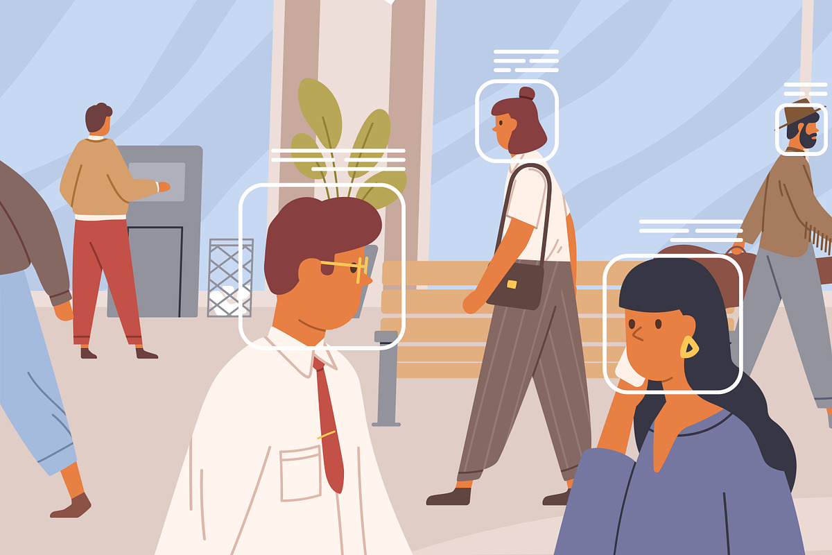 Facial recognition concept, a Person Illustration by Good Studio (Photo 2 of 3)
