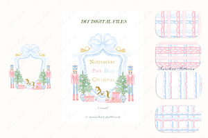 Nutcracker Blue Pink Christmas Crest