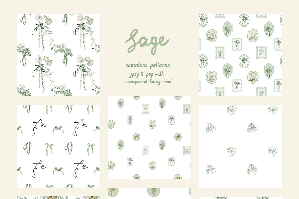Sage Floral Illustrations, an Object Graphic by whiteheartdesign (Photo 10 of 14)