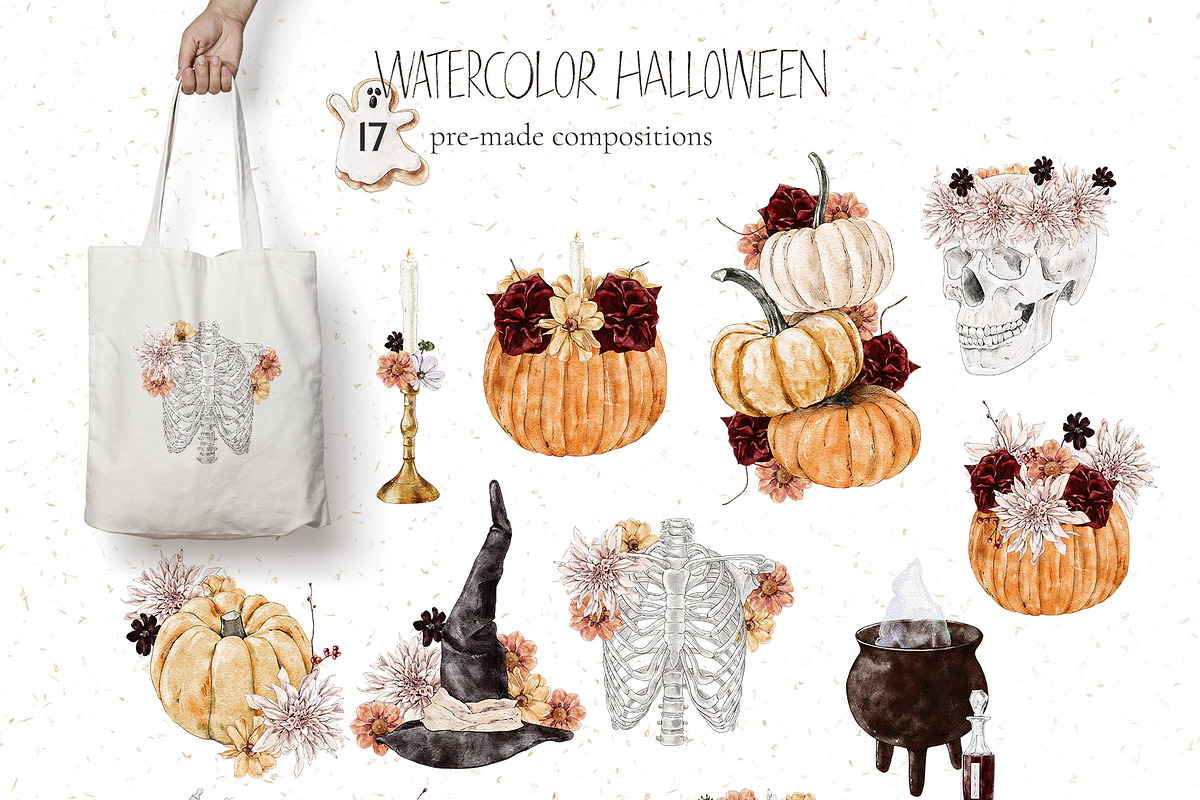 Watercolor Halloween collection, a Food Illustration by lilisprints (Photo 3 of 5)