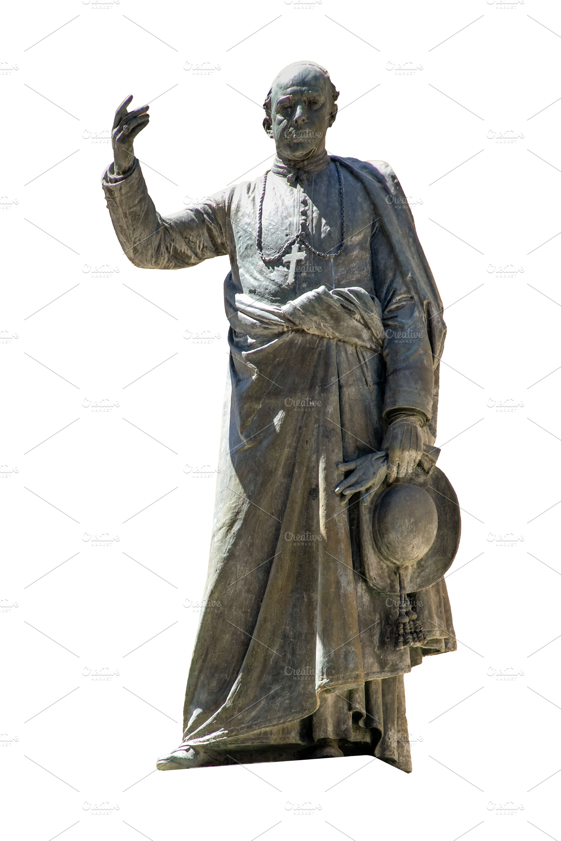 Isolated image of bronze statue of saint, an Arts & Entertainment Photo by DanFLCreativo