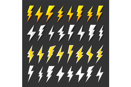 White and yellow lightning bolt, an Illustration by 32pixels