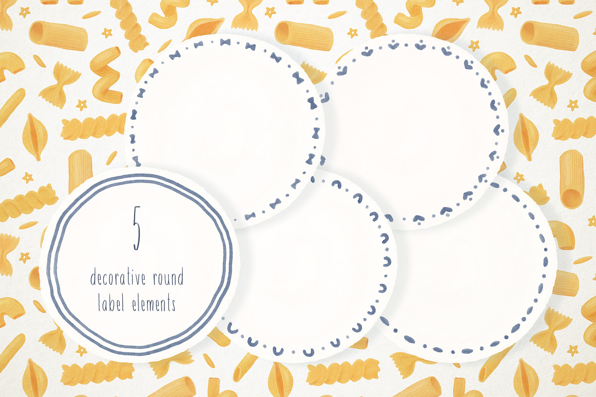 Watercolor Pasta Clipart Set, a Food Illustration by Jelena Sardi (Photo 3 of 8)