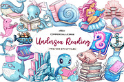 Undersea Reading Clipart, an Illustration by CreationArt (Thumbnail 1 of 9)
