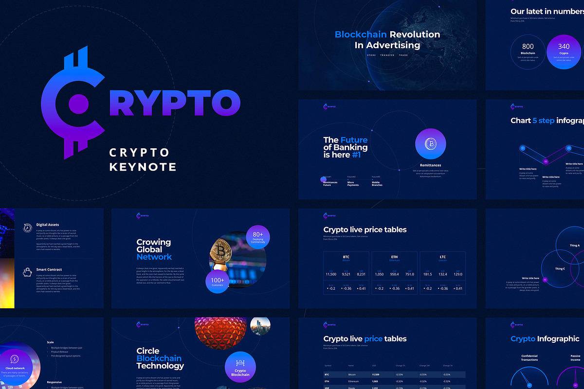 CRYPTO Keynote Template, a Presentation Template by ShapeSlide (Photo 1 of 17)