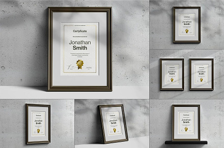 A4 Passe-partout Certificate Mock-up, an Advertising Mockup by zippypixelstudio