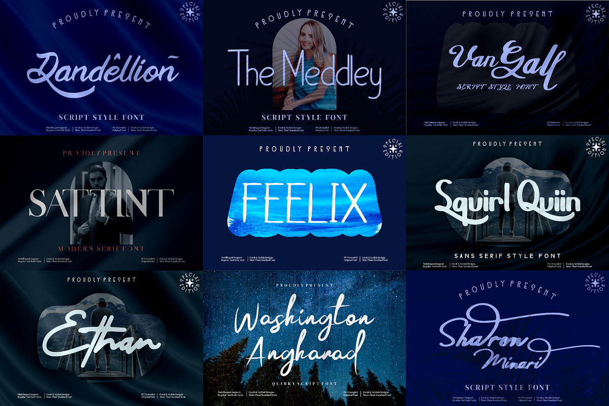Display & Script Font Bundle, a Serif Font by mahstudios